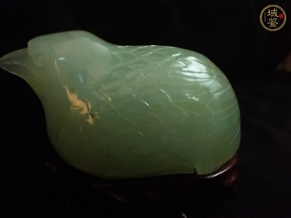 古玩玉器岫玉雕“鵪鶉”擺件真品鑒賞圖