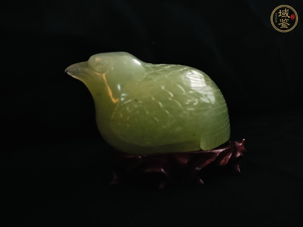 古玩玉器岫玉雕“鵪鶉”擺件真品鑒賞圖