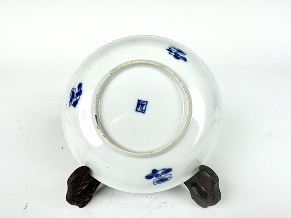 古玩陶瓷清康熙·青花描金加彩斗雞圖盤拍賣，當(dāng)前價(jià)格488元