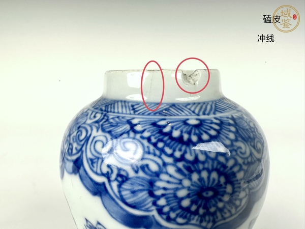 古玩陶瓷清乾隆·青花花卉如意云頭紋堆塑瓶真品鑒賞圖