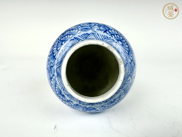 古玩陶瓷清乾隆·青花花卉如意云頭紋堆塑瓶真品鑒賞圖