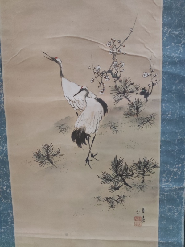 古玩字畫民國仙鶴圖拍賣，當(dāng)前價格228元