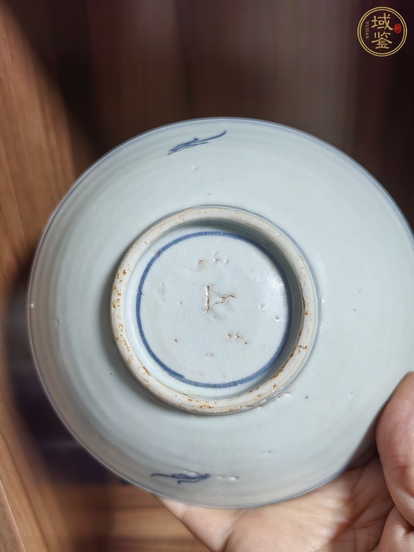 古玩陶瓷青花花卉紋斗笠碗真品鑒賞圖