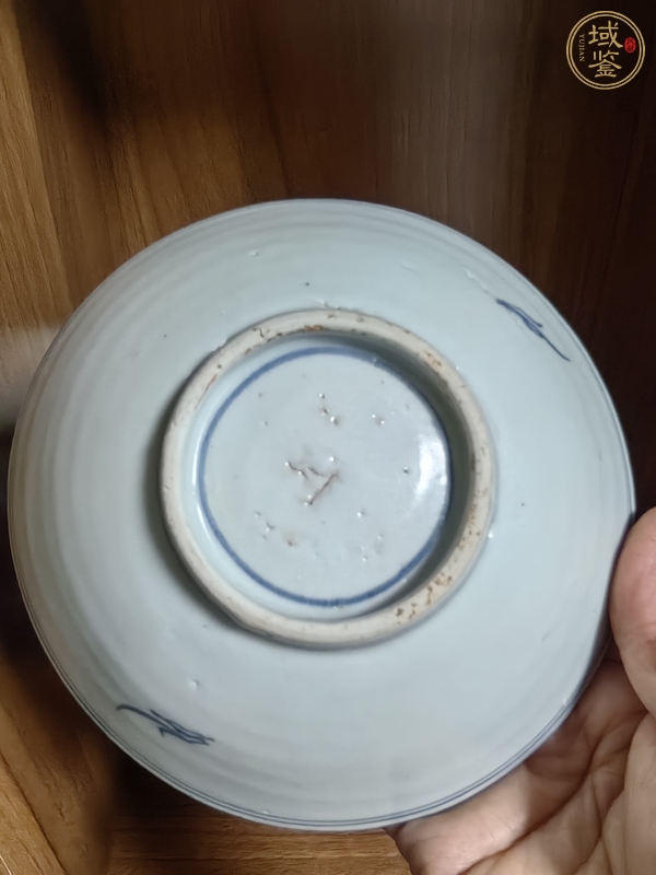 古玩陶瓷青花花卉紋斗笠碗真品鑒賞圖