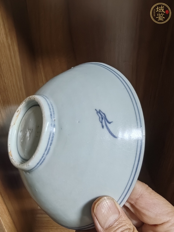 古玩陶瓷青花花卉紋斗笠碗真品鑒賞圖