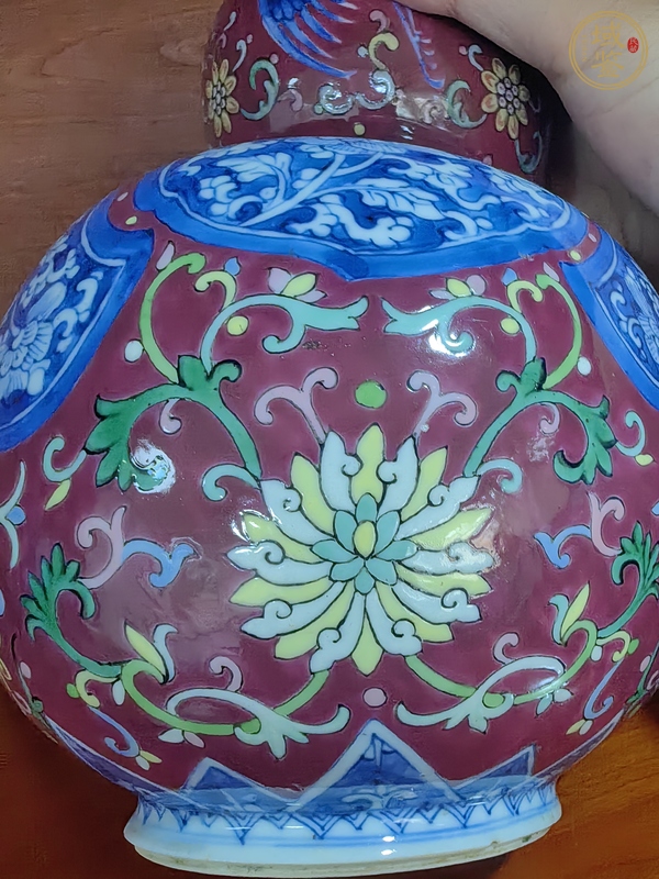 古玩陶瓷青花加彩花鳥紋葫蘆瓶真品鑒賞圖