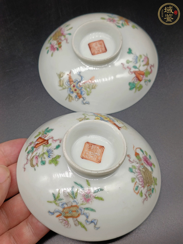古玩陶瓷道光細路粉彩蓋子真品鑒賞圖