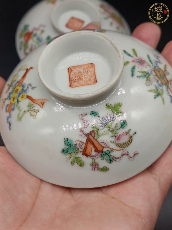 古玩陶瓷道光細路粉彩蓋子真品鑒賞圖