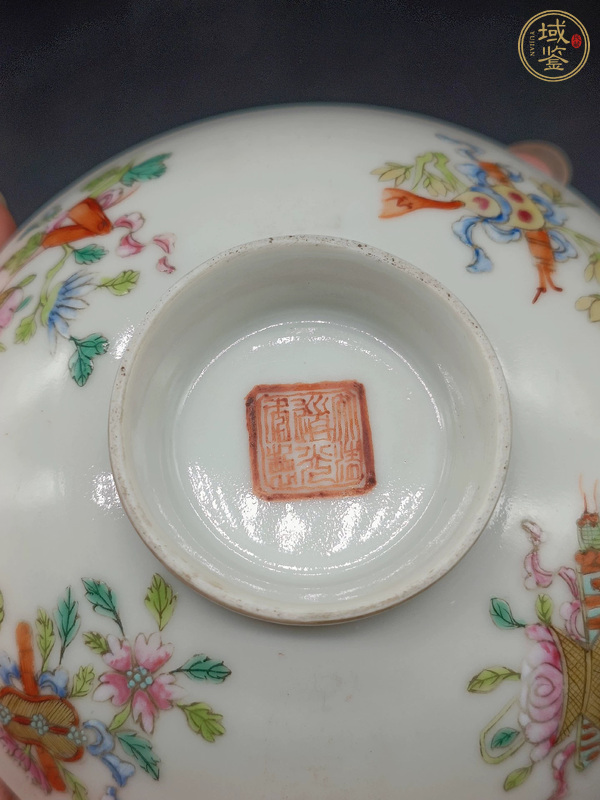 古玩陶瓷道光細路粉彩蓋子真品鑒賞圖