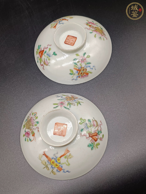 古玩陶瓷道光細路粉彩蓋子真品鑒賞圖