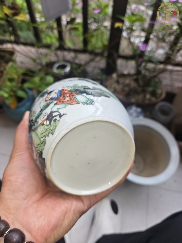 古玩陶瓷民國粉彩人物糖缸真品鑒賞圖