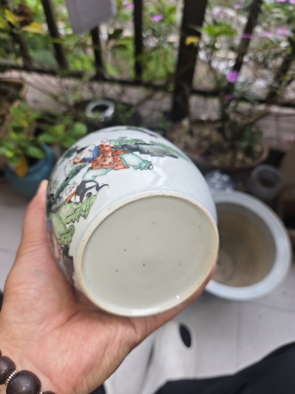 古玩陶瓷民國粉彩人物糖缸拍賣，當前價格650元
