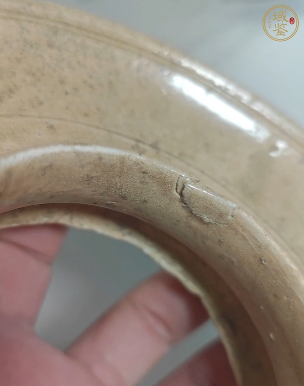 古玩陶瓷青釉杯和托真品鑒賞圖