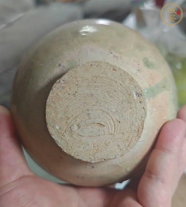 古玩陶瓷青釉杯和托真品鑒賞圖
