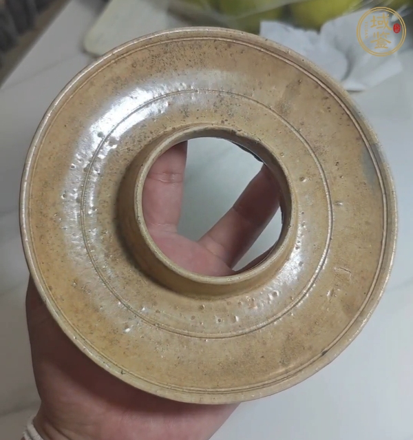 古玩陶瓷青釉杯和托真品鑒賞圖