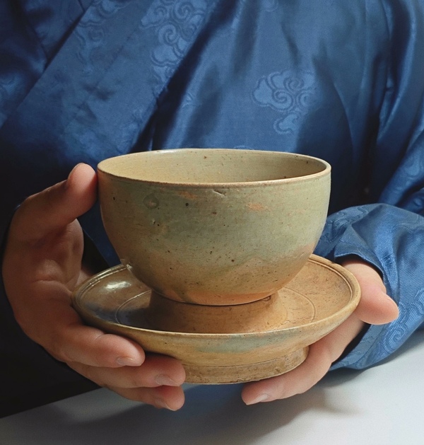古玩轉賣南北朝相州窯青釉盞托一套拍賣，當前價格128元