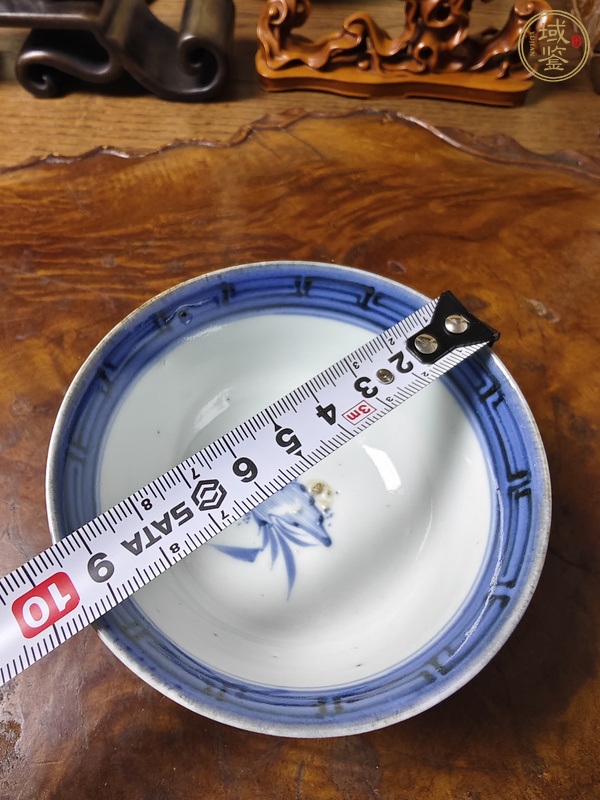 古玩陶瓷大雞圖青花小碗真品鑒賞圖