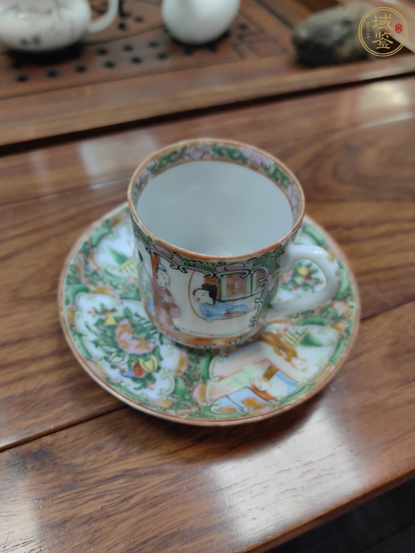 古玩廣彩杯碟真品鑒賞圖