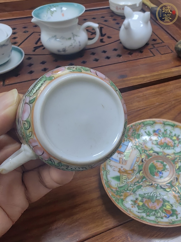 古玩陶瓷廣彩杯碟真品鑒賞圖