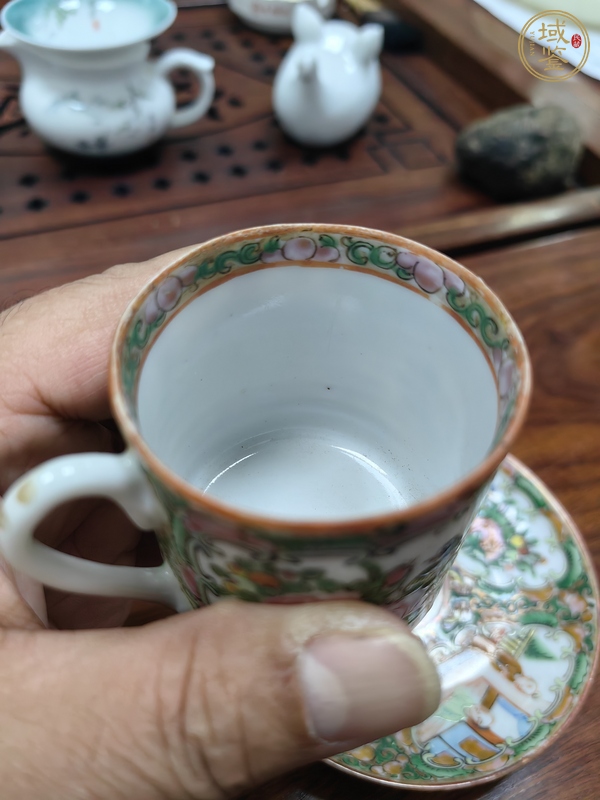 古玩陶瓷廣彩杯碟真品鑒賞圖