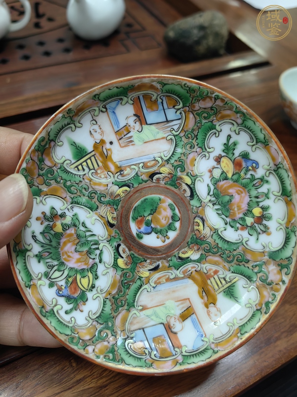 古玩陶瓷廣彩杯碟真品鑒賞圖