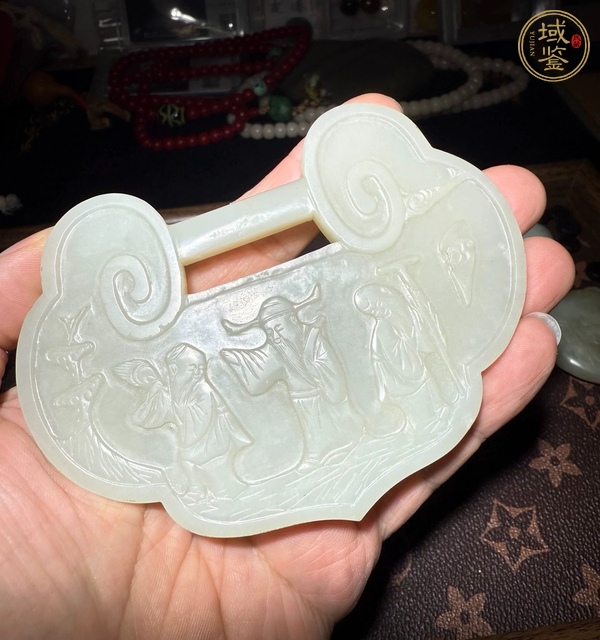 古玩玉器和田玉雕“如意鎖佩”真品鑒賞圖