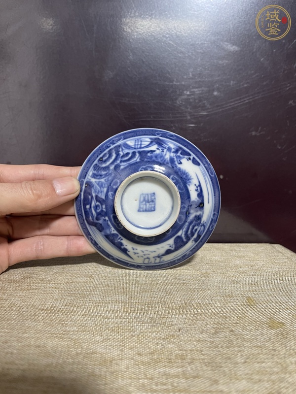 古玩陶瓷青花山水蓋碗真品鑒賞圖