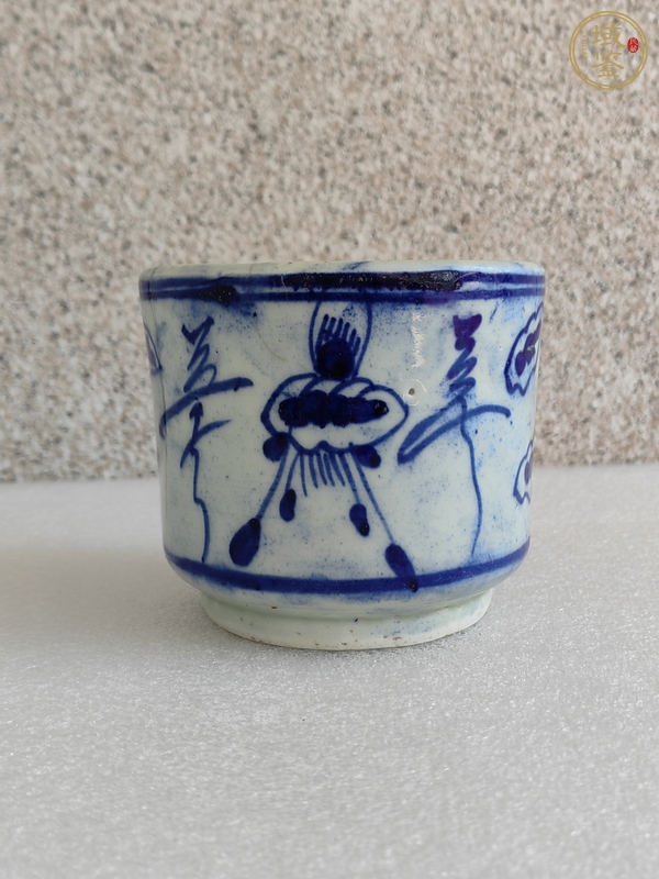 古玩青花圈足筒式香爐真品鑒賞圖