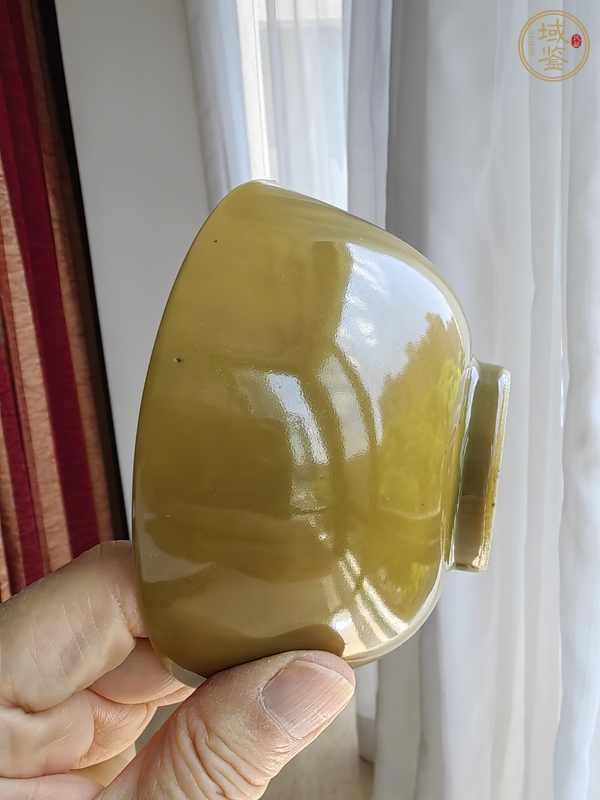 古玩陶瓷黃綠釉茶碗真品鑒賞圖