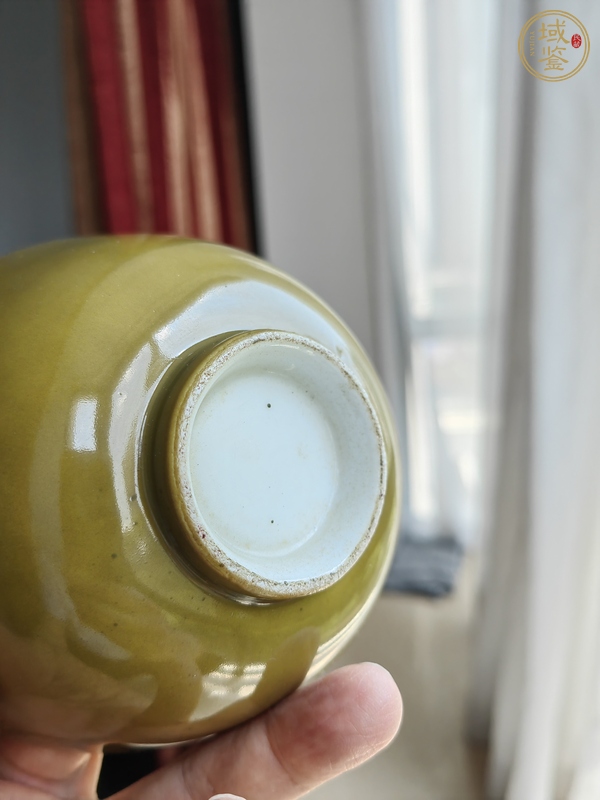 古玩陶瓷黃綠釉茶碗真品鑒賞圖