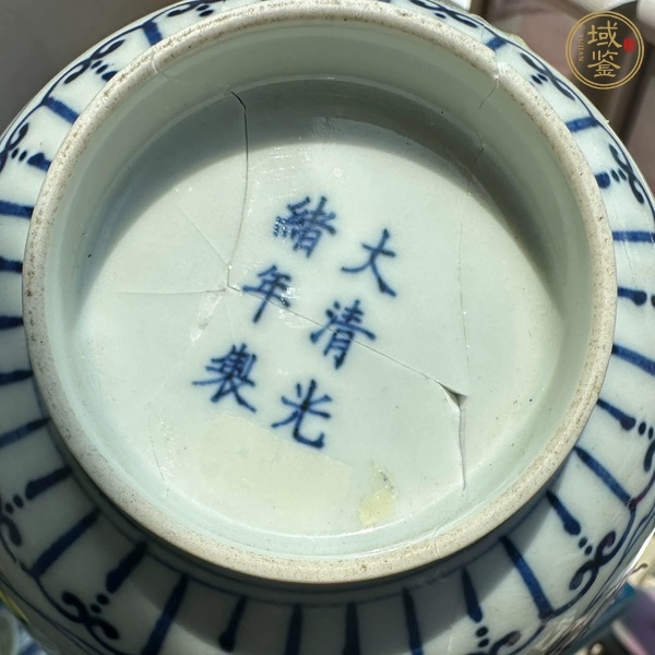 古玩陶瓷青花纏枝蓮?fù)胝嫫疯b賞圖