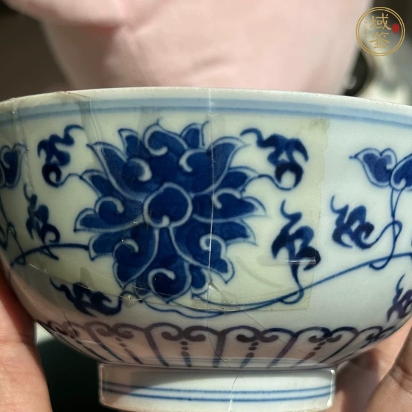 古玩陶瓷青花纏枝蓮?fù)胝嫫疯b賞圖