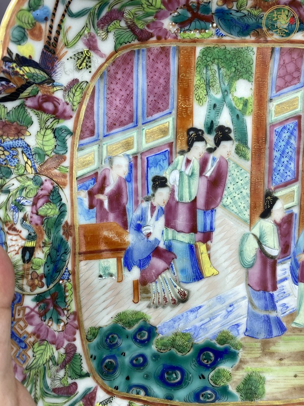 古玩陶瓷廣彩人物故事紋盤真品鑒賞圖