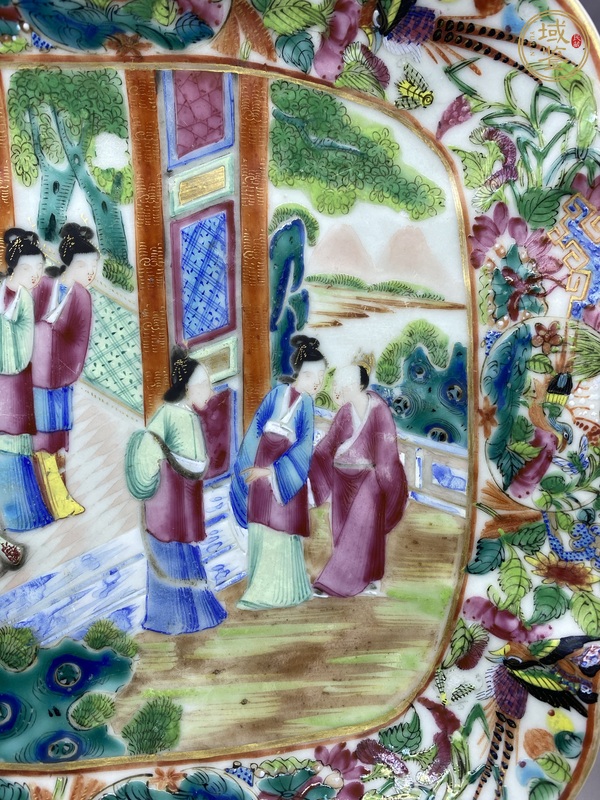 古玩陶瓷廣彩人物故事紋盤真品鑒賞圖
