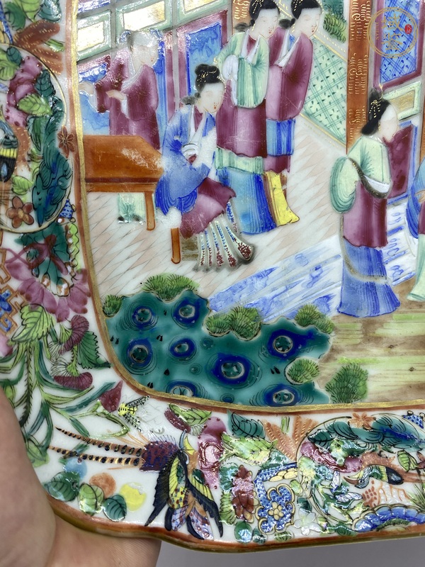 古玩陶瓷廣彩人物故事紋盤真品鑒賞圖