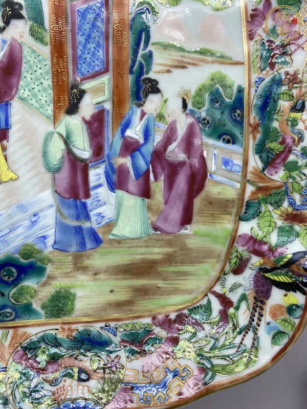 古玩陶瓷廣彩人物故事紋盤真品鑒賞圖