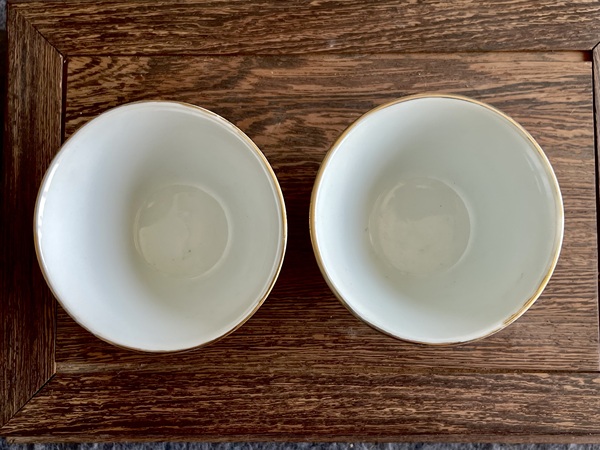 古玩陶瓷礬紅金彩開窗雙喜龍鳳紋杯拍賣，當前價格190元