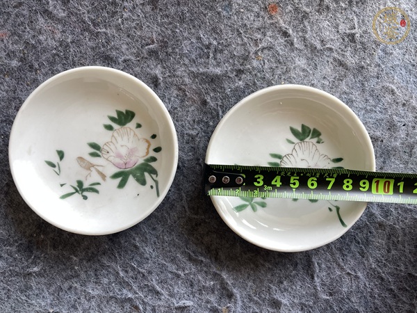 古玩陶瓷茶花金雀小碟一對(duì)真品鑒賞圖