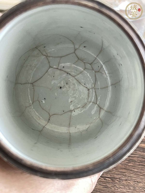 古玩陶瓷晚清青花山水紋燉盅真品鑒賞圖