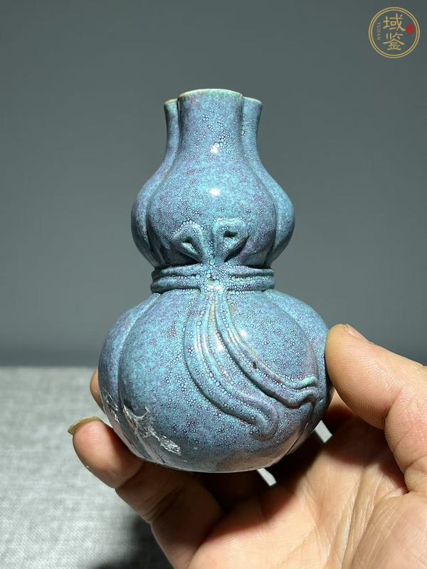 古玩陶瓷爐鈞釉葫蘆瓶真品鑒賞圖