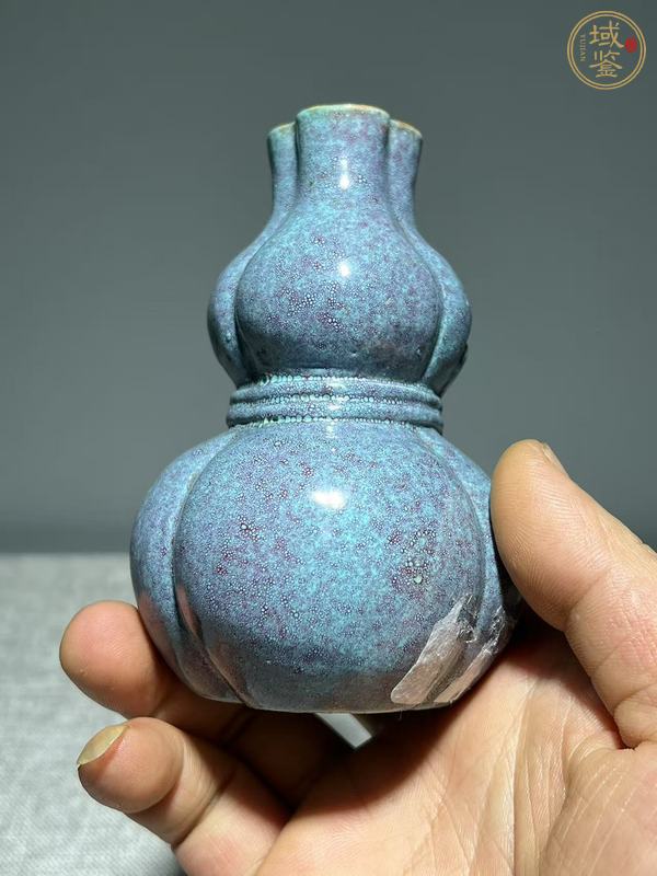 古玩陶瓷爐鈞釉葫蘆瓶真品鑒賞圖