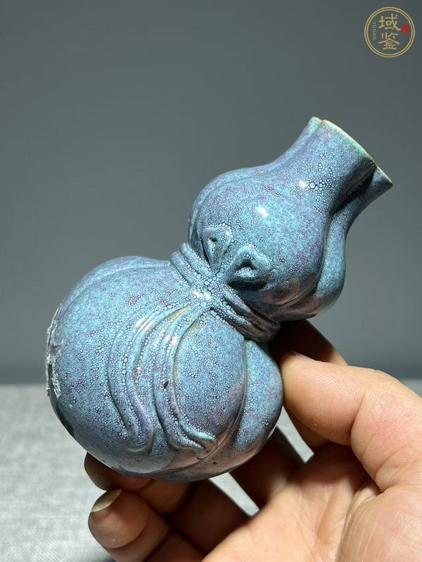 古玩陶瓷爐鈞釉葫蘆瓶真品鑒賞圖