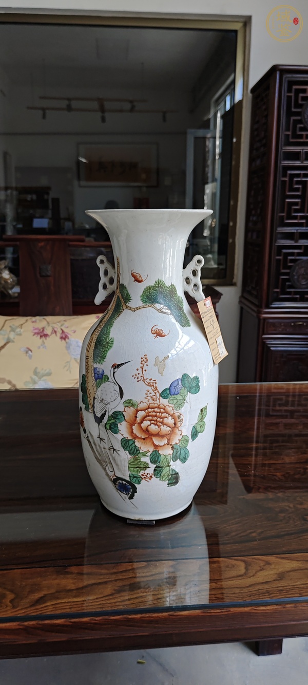古玩松鶴紋瓶真品鑒賞圖