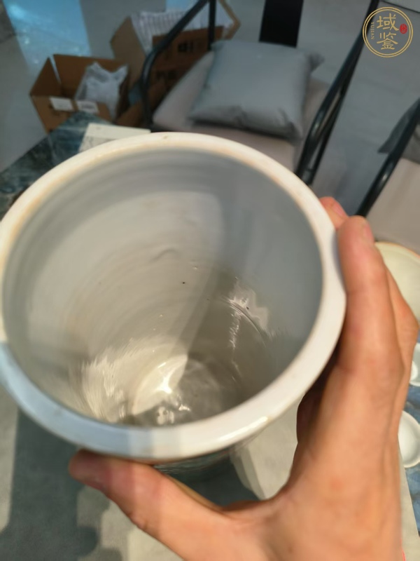 古玩陶瓷民國 粉彩海水龍紋帽筒真品鑒賞圖