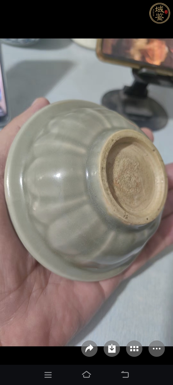 古玩陶瓷龍泉青釉雙魚(yú)洗真品鑒賞圖