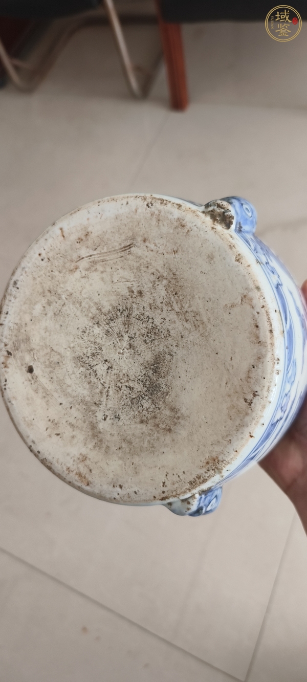 古玩陶瓷青花龍紋三足爐真品鑒賞圖