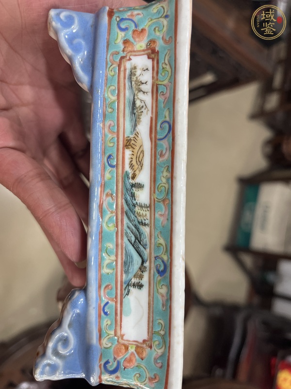 古玩晚清粉彩水仙盆真品鑒賞圖