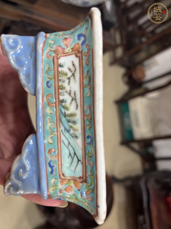 古玩陶瓷晚清粉彩水仙盆真品鑒賞圖