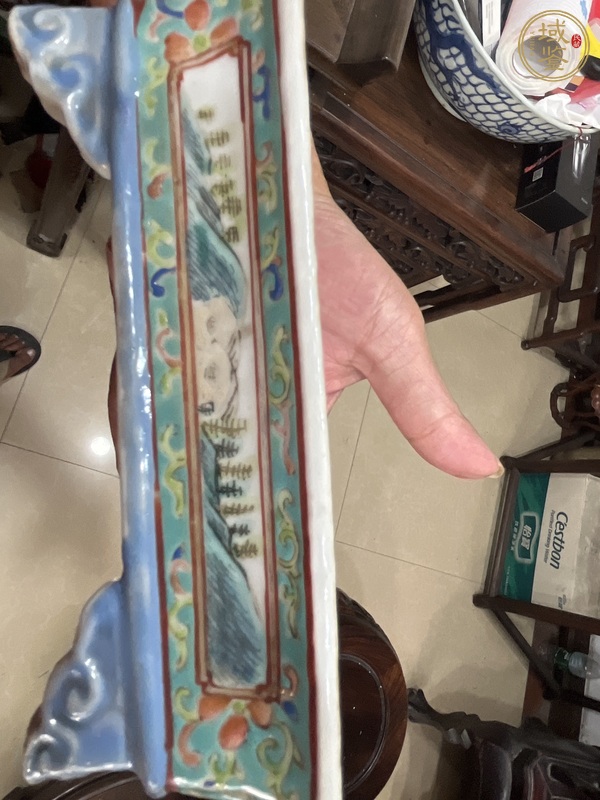 古玩陶瓷晚清粉彩水仙盆真品鑒賞圖