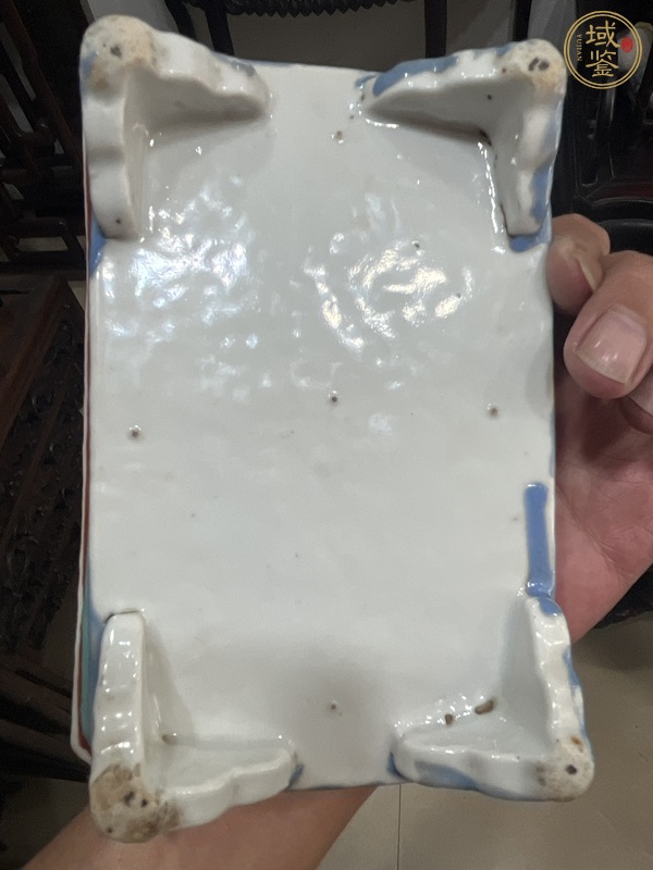 古玩陶瓷晚清粉彩水仙盆真品鑒賞圖